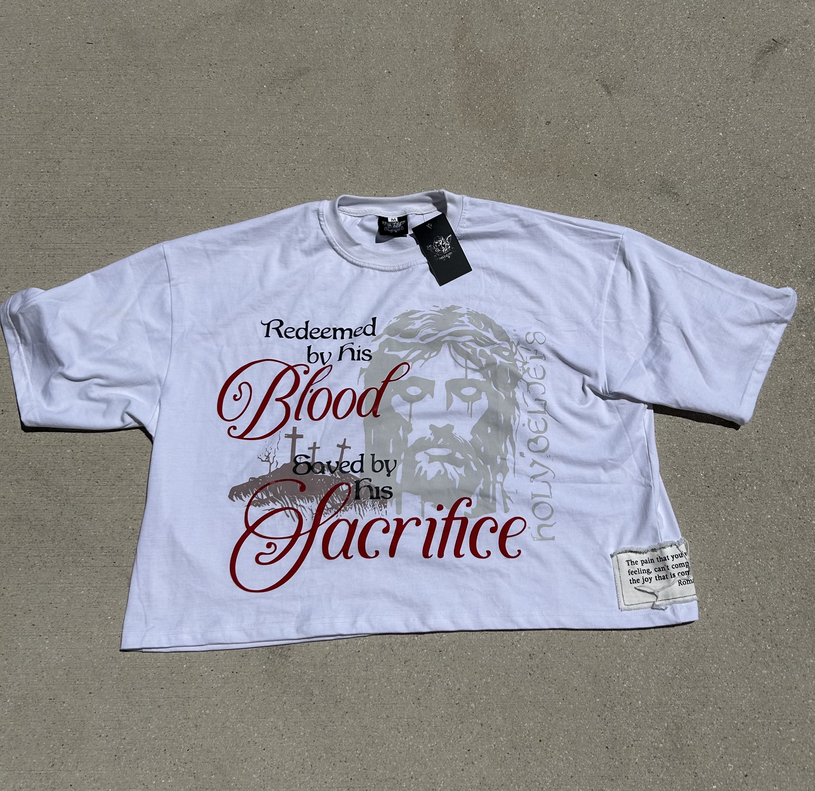White Bloodline Redemption Shirt, front view